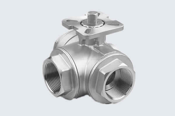 THREE WAY STAINLESS STEEL BALL VALVE