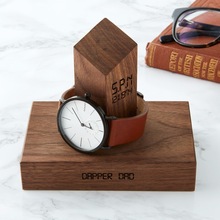 GOLDPRINT Wooden Watch Desk Holder