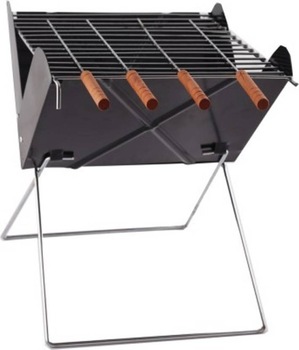 Cast Iron Folding Charcoal Barbeque, Color : Black