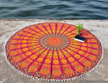 Beach round tapestry mandala