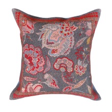 Handicraft-Palace Floral Solid Cotton Canvas Fabric Bohemian dari cushion cover, Size : 18