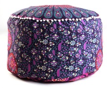 Mandala ottoman pouf cover