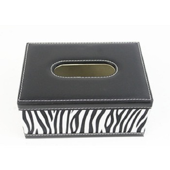Leather Tissue Box Holder With Leather Bottom