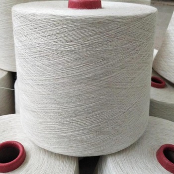 White Plain Cotton Linen Blended Yarn