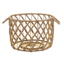 Wire Storage Basket with Rope Handle, for Food, Shape : Round Shape