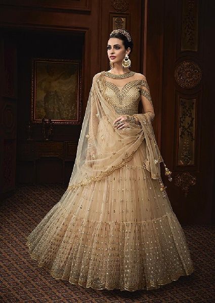 Gown : Rama georgette embroidery work indowestern party wear ...
