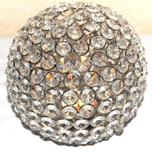 Khan ExImpo Iron Nickle Plated Crystal Hanging Ball Globe, Color : Silver
