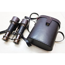 Admirals Brass Binoculars with Leather Case