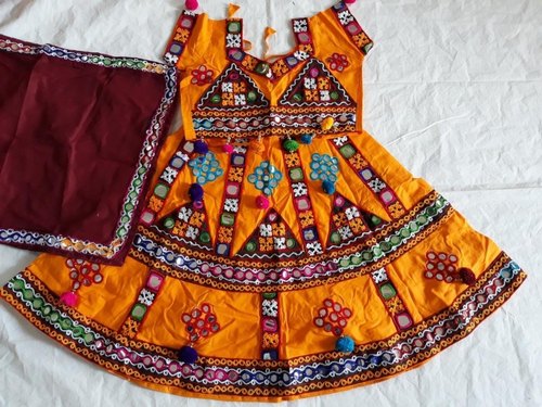 Kids Dandiya Dress Lehenga Choli, Feature : Stitched, Stone Work