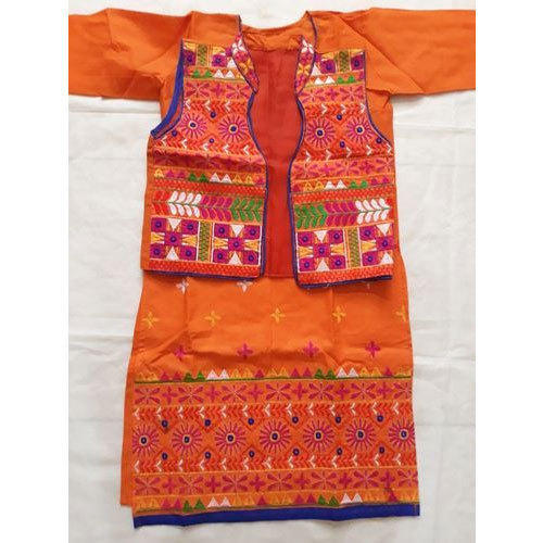 Ladies Orange Cotton Kurti