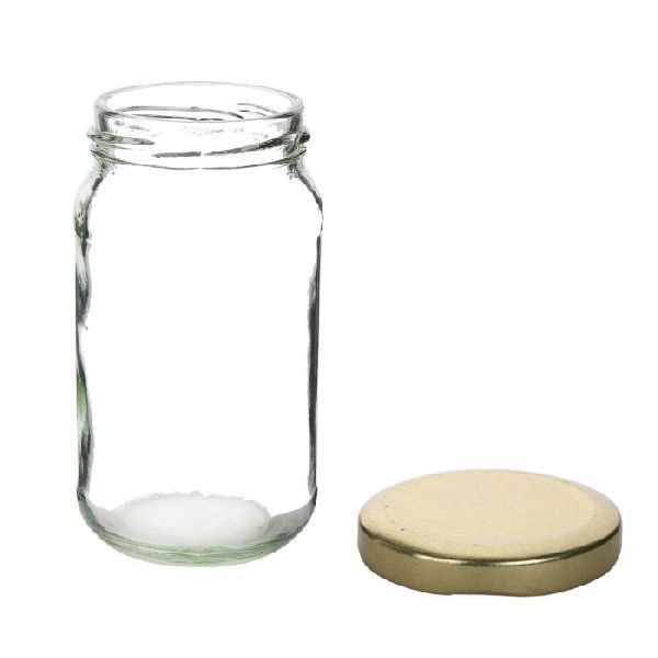 Transparent 250gm Round Glass Jar by Glass Guru India Private Limited