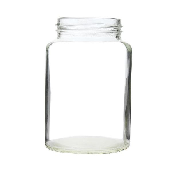 Transparent 400ml Round Glass Jar by Glass Guru India Private Limited