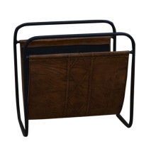 Khemchand handicraft Leather Magazine Rack, Color : brown