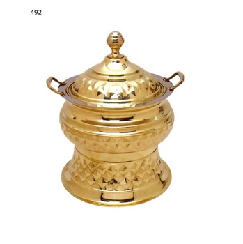 Brass Chafing Dish, Color : Gold