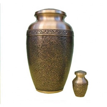 Metal pet urns cremation, Color : Marble Finish with Cut Work