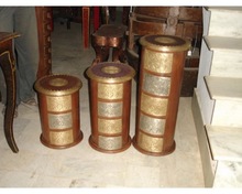 Brass Cylindrical Shape Drawers Cabinet