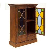 Colorful glass door storage wooden cabinet furniture