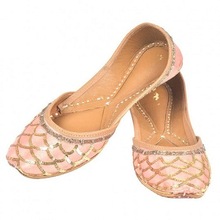 Leather Fancy Pink Jutti, Size : 36-41