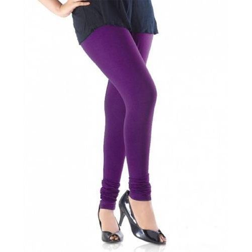 Straight Fit Plain Purple Cotton Leggings, Occasion : Casual Wear, Party Wear