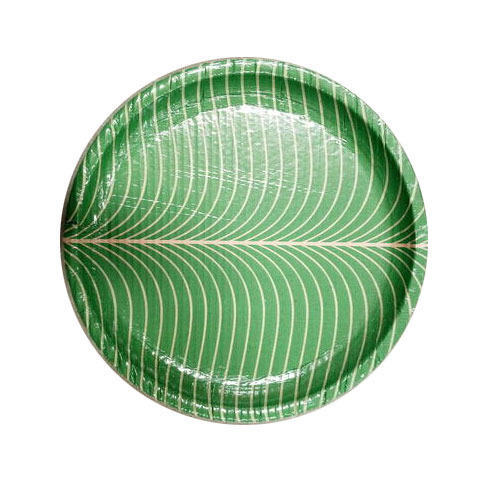 green buffet paper plate