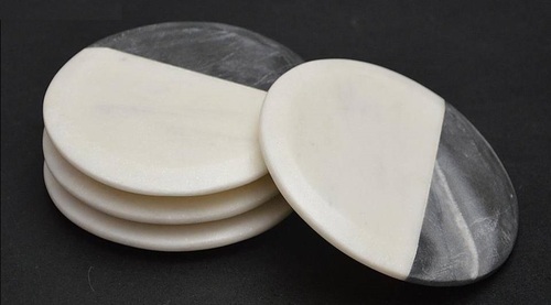 Polished Round Marble Coaster, for Hotel Use, Restaurant Use, Feature : Long Life, Rustproof, Unbreakable Nature