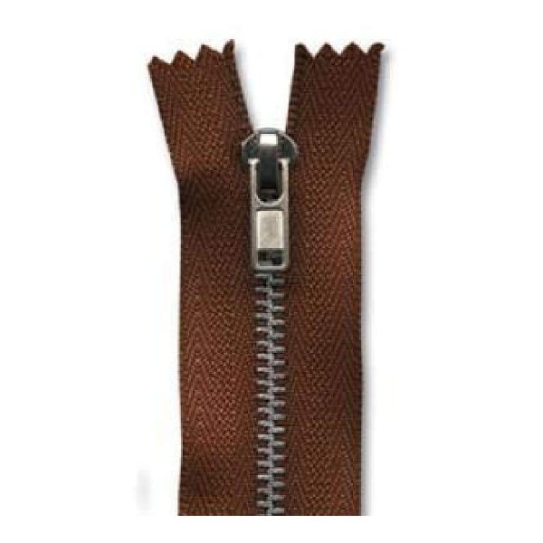 Close End Brown Metal Zippers, for Bag, Garments, Width : 10-50 mm