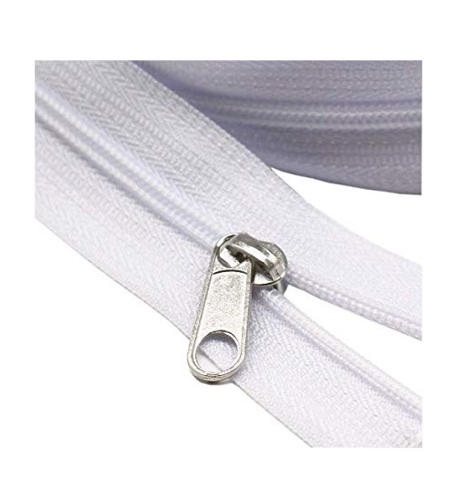 Plain White Nylon Coil Zippers, Technics : Machine Made