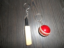 Mini cricket ball with key chain