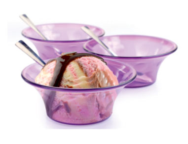 Round Plastic Ice Cream Bowl Set, Size : 200ml