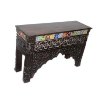 Mahaveer Exports CARVED CONSOLE TABLE
