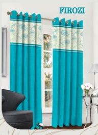 100 % Polyester Android Firozi Colour Curtains, for Doors, Home, Hospital, Hotel, Window, Width : 40-50Inch