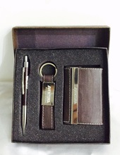 Leather Keychain and Pen Set