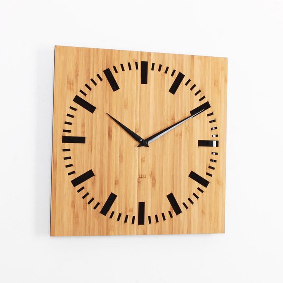 Bamboo Square Wall Clock, Specialities : Elegant Attraction, Fine Finish, Great Design, Long Lasting