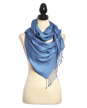 100% Viscose pashmina shawl with Fringed, Style : Twill