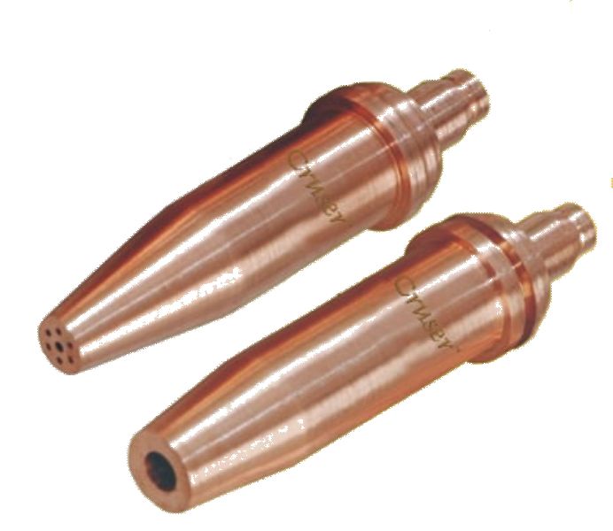 Polished Copper Gas Cutting Nozzles, for Industrial Use, Feature : Fine Finished, Highly Durable, Rustproof