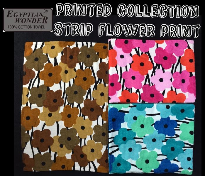 Strip Flower Printed Towels