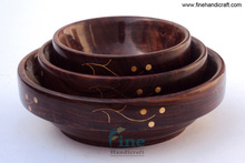 Wooden Bowl Set, Color : Real Rosewood