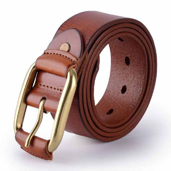 Plain Fancy Leather Belt, Color : Brown