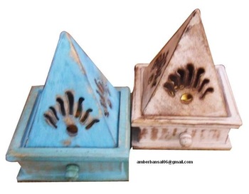 Wood incense cone holder