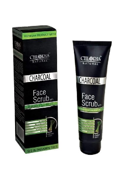 Chloris Natural Charcoal Face Scrub, for parlour, personal, Packaging Type : Plastic Tube