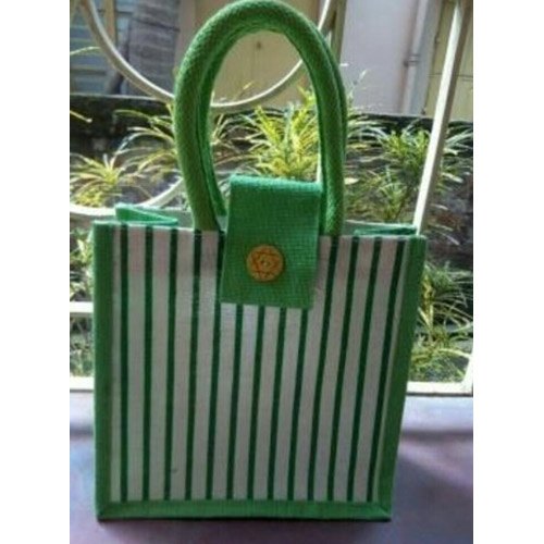 Striped Flap Jute Bags, Style : Handled