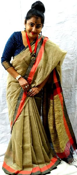 Engrossing Handloom Silkcotton GhichaPallu Saree