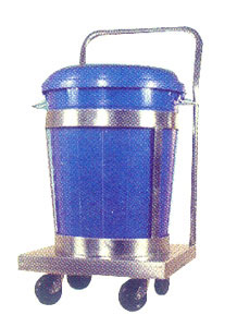 Round SS Dustbin Trolley, for Handling Heavy Weights, Capacity : 10-100kg