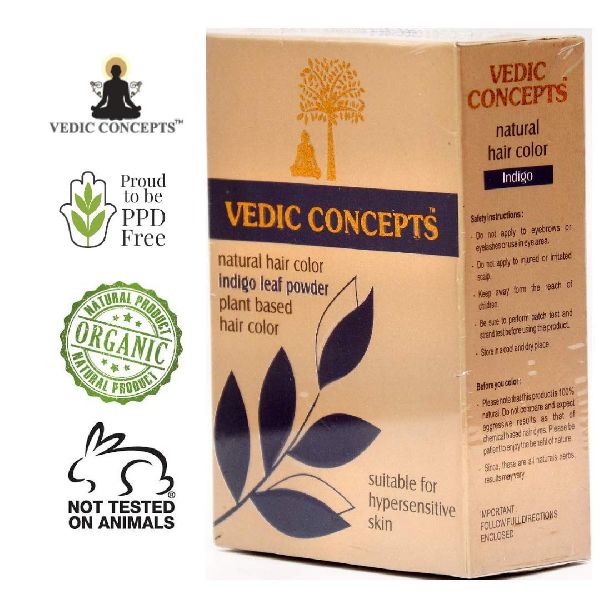 Vedic Concepts Natural Hair Color- Indigo, Packaging Size : 200gm