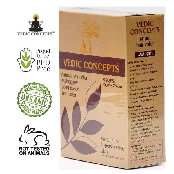 Vedic Concepts Natural Hair Color- Mahogany, Packaging Size : 200gm