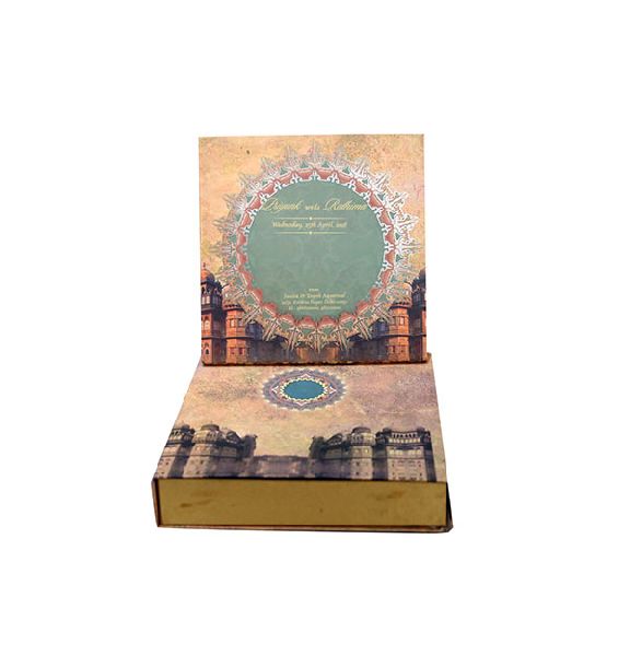 Printed Kraft Paper Indian Wedding Invitation Card, Packaging Type : Plastic Packet