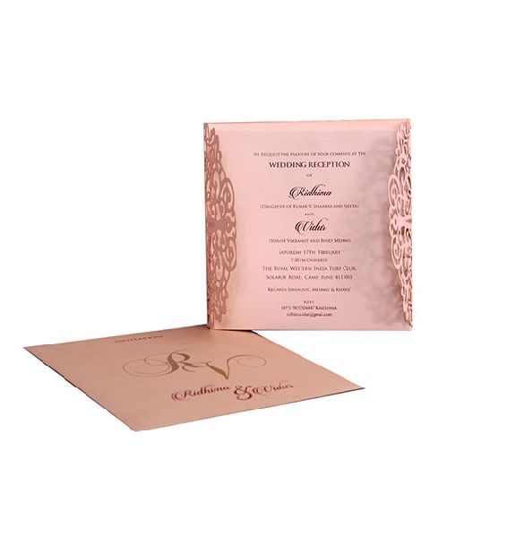 Printed Kraft Paper Unique Wedding Invitation Card, Packaging Type : Plastic Packet