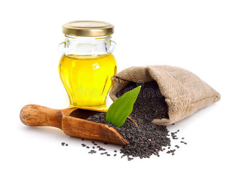 Organic Black Sesame Oil, for Baking, Eating, Human Consumption, Packaging Type : Glass Bottle