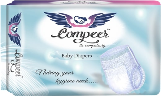 Plain Compeer Baby Diapers, Color : White