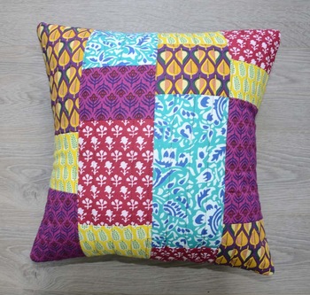 100% Cotton Printed Quilted Cushion, Technics : Handmade